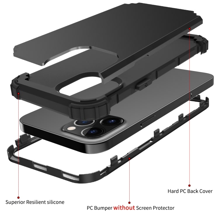 Mobildeksel med robuste kanter til iPhone 12 Pro Max - Svart