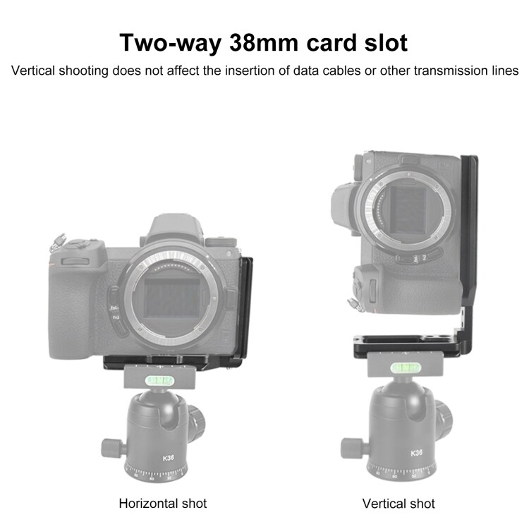 1/4" Kameraplate med vertikal vinkel til Nikon Z6 & Z7