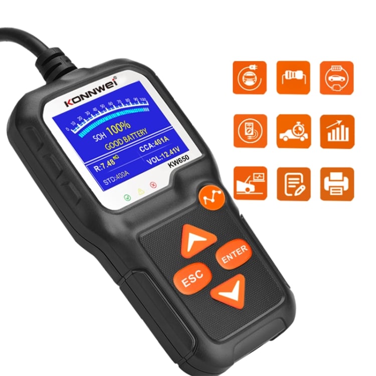 KONNWEI KW650 6V- 12V Diagnostikkverktøy for kjøretøybatterier