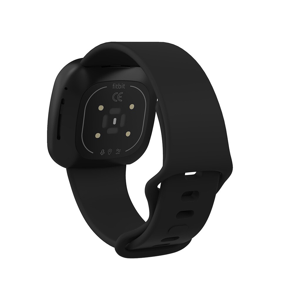 Silikonarmbånd Fitbit Versa 3 Svart - Large