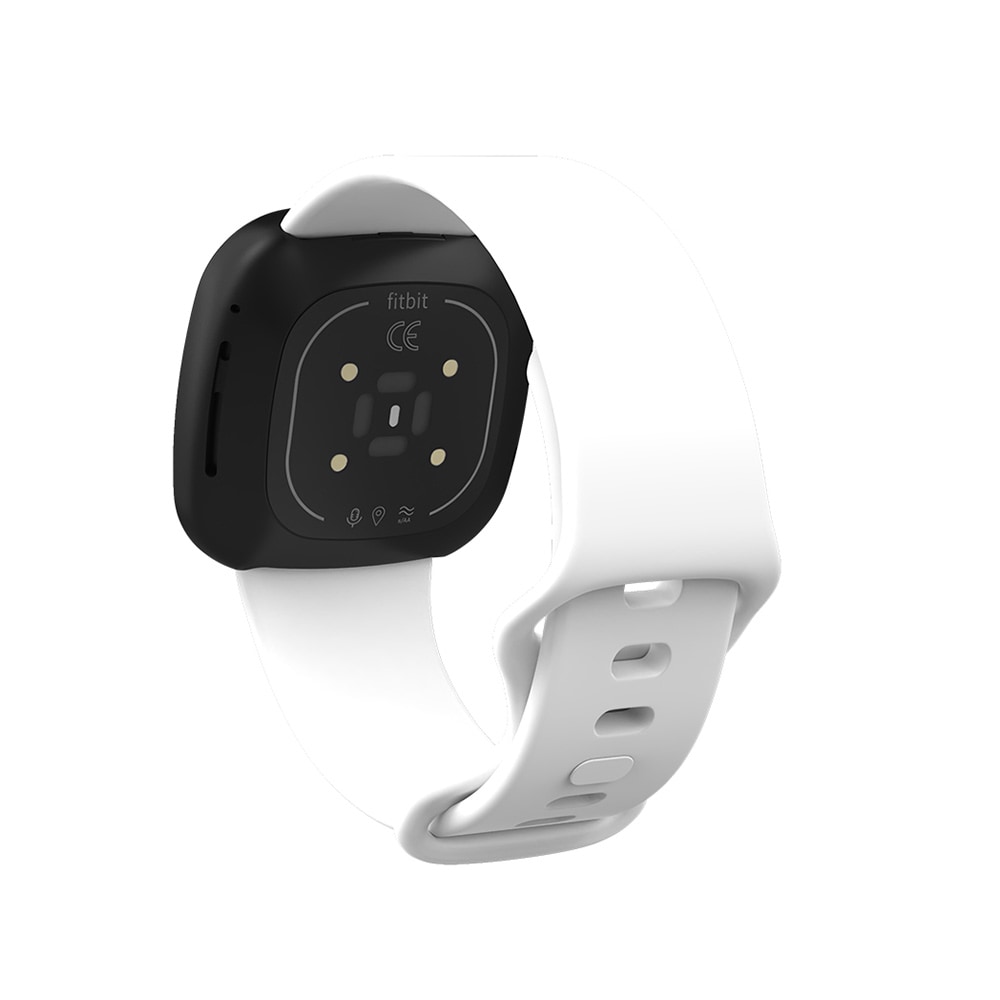 Silikonarmbånd Fitbit Versa 3 Hvit - Small