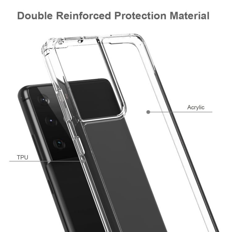 Gjennomsiktig silikonbeskyttelse til Samsung Galaxy S21 Ultra 5G