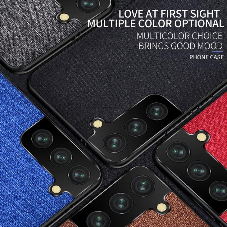 Beskyttelsedeksel med tekstil på utsiden til Samsung Galaxy S21+  - Rosa