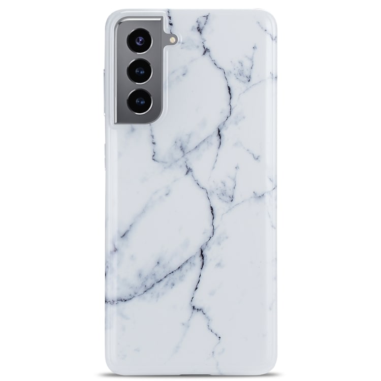 Deksel med marmormønster til Samsung Galaxy S21+ 5G - Hvit