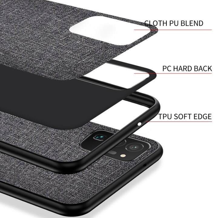 Beskyttelsedeksel med tekstil på utsiden til Samsung Galaxy S21 Ultra 5G - Rød