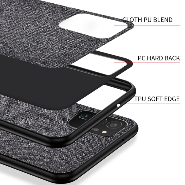 Beskyttelsedeksel med tekstil på utsiden til Samsung Galaxy S21 Ultra 5G - Svart
