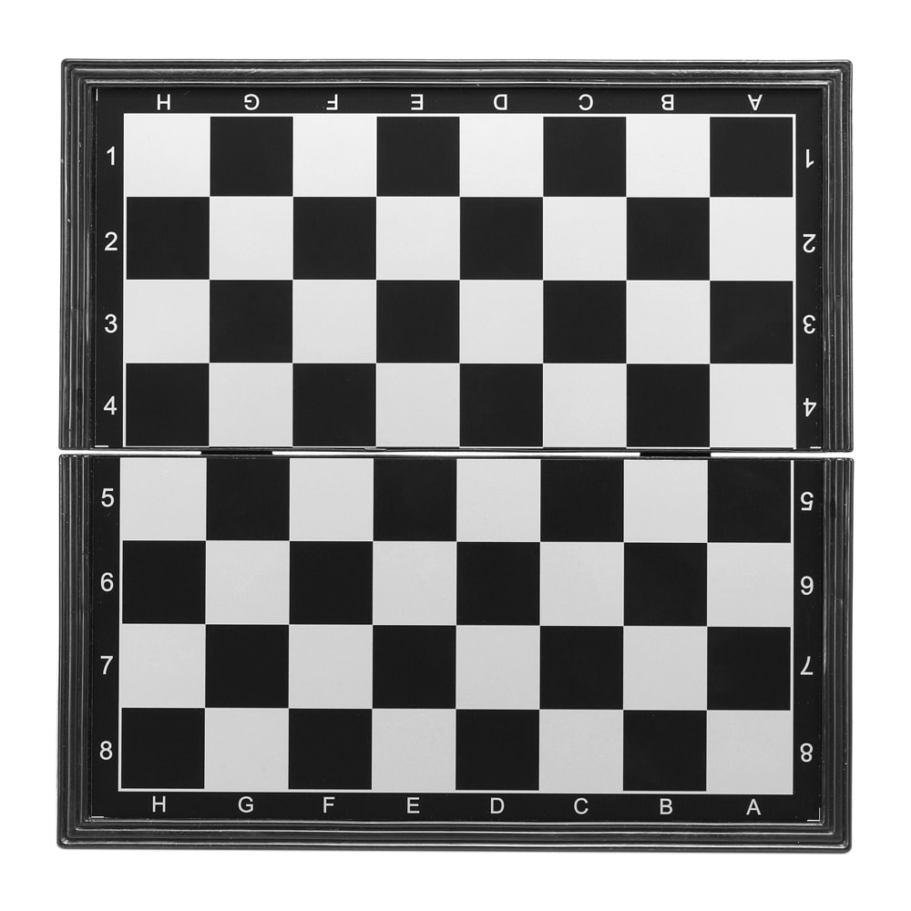Sjakk Sett - Svart/Hvite Brikker 32x32cm