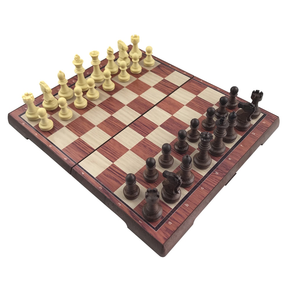 Sjakk sett - Sort/Hvite Brikker 31,5x27,2cm