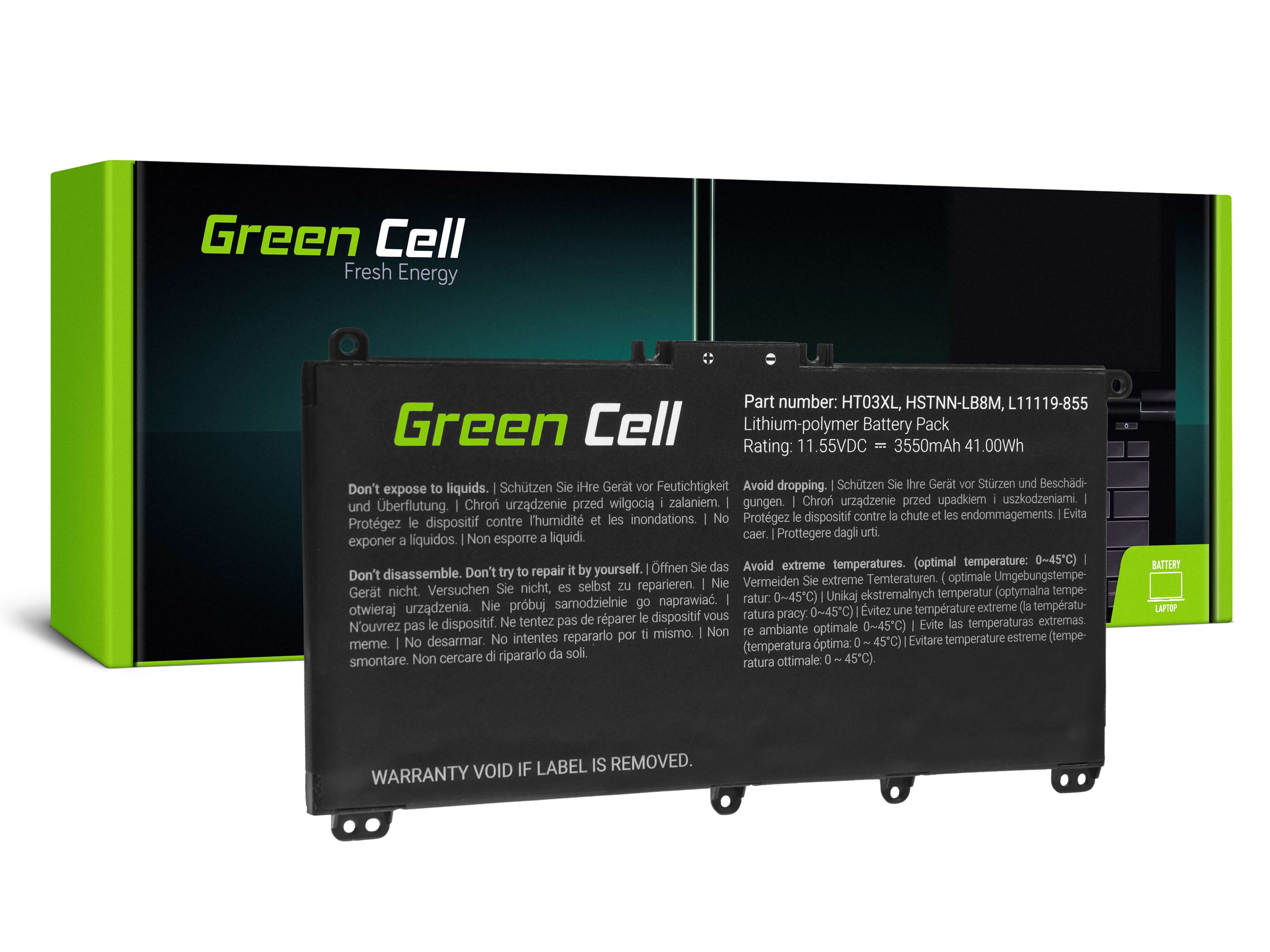 Laptop batteri Green Cell HT03XL til HP 240 G7 245 G7, HP 14 15 17