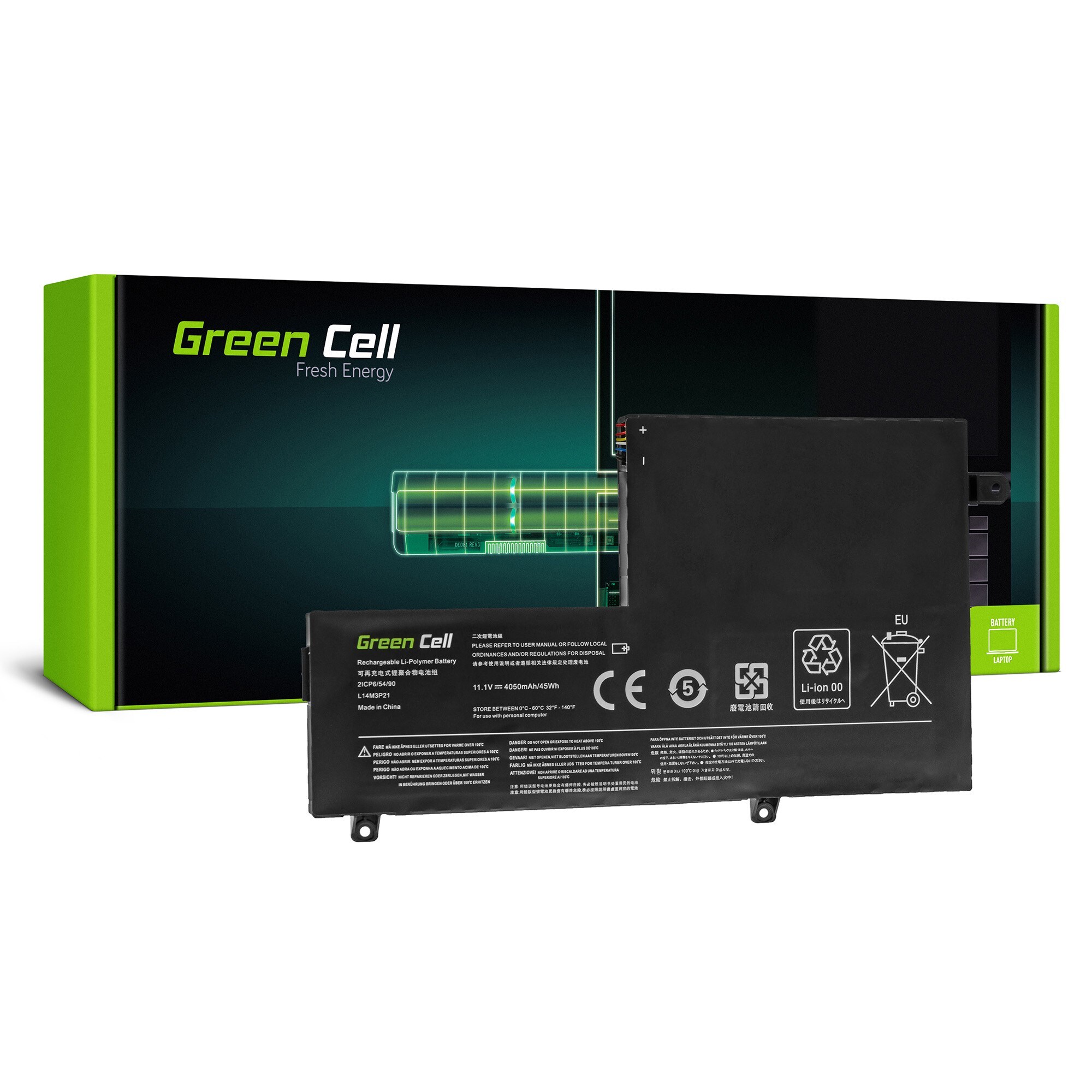 Green Cell batteri L14M3P21 til Lenovo Yoga 500-14IBD 500-14ISK