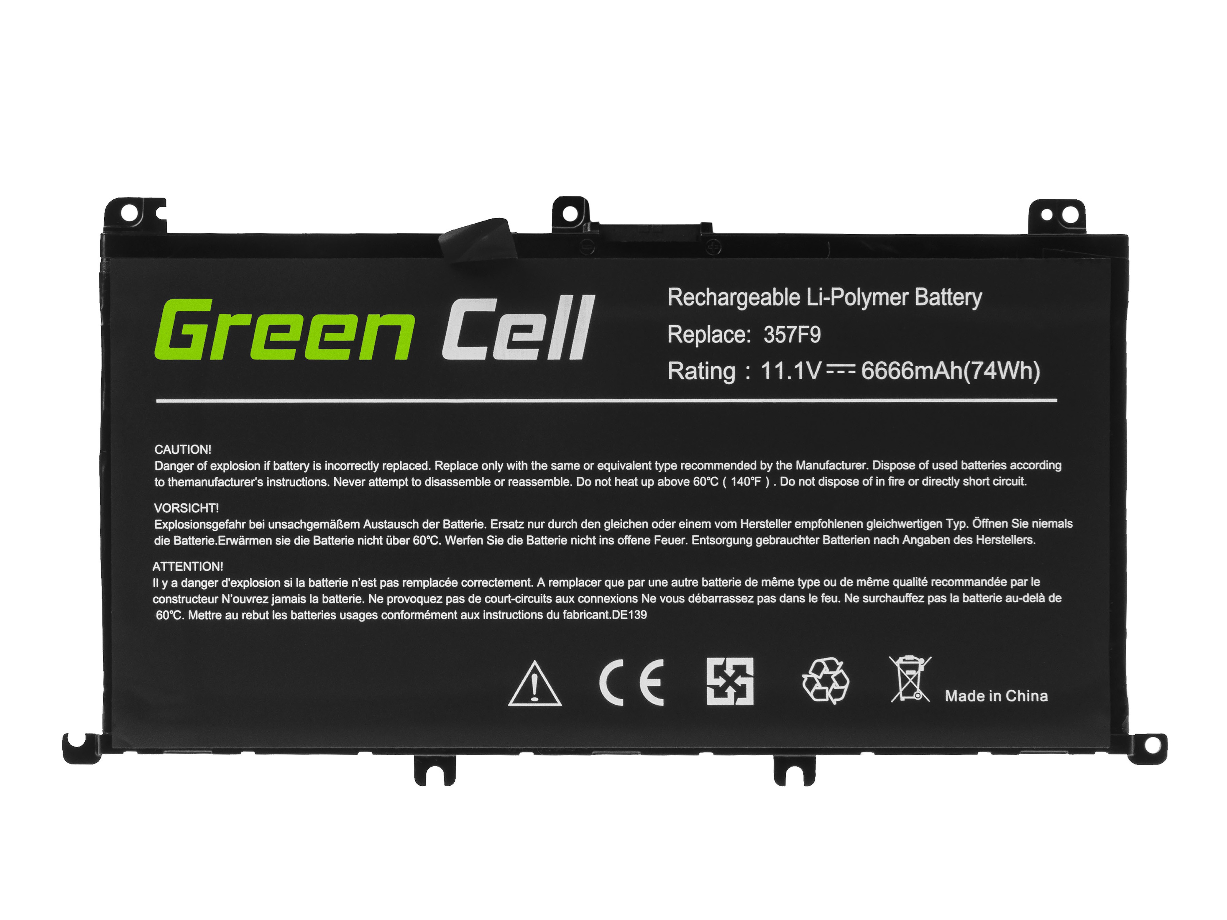 Green Cell batteri 357F9 til Dell Inspiron 15 5576 5577 7557 7559