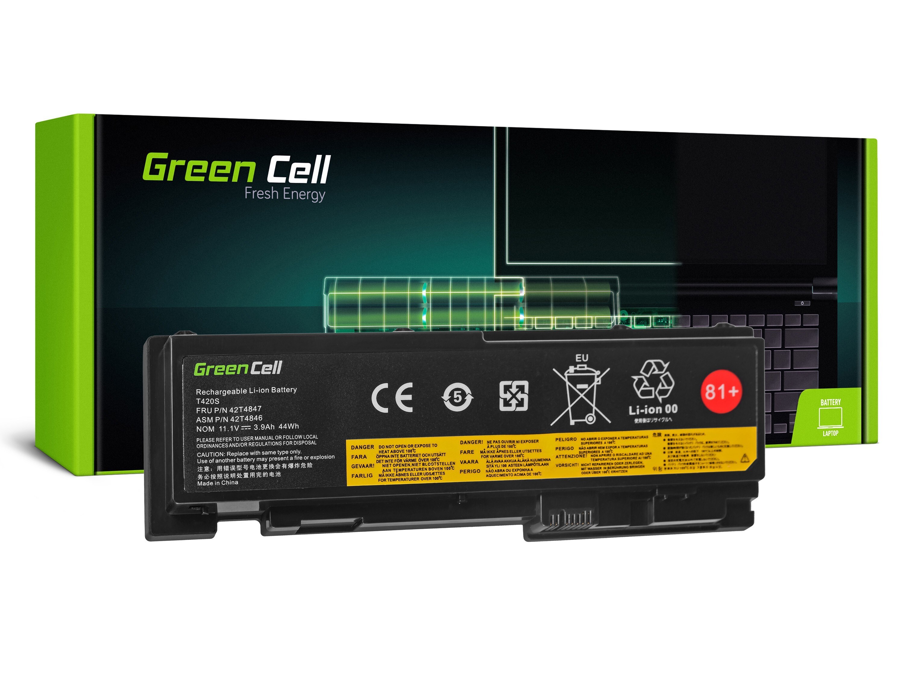 Green Cell laptop batteri til Lenovo ThinkPad T420s T420si