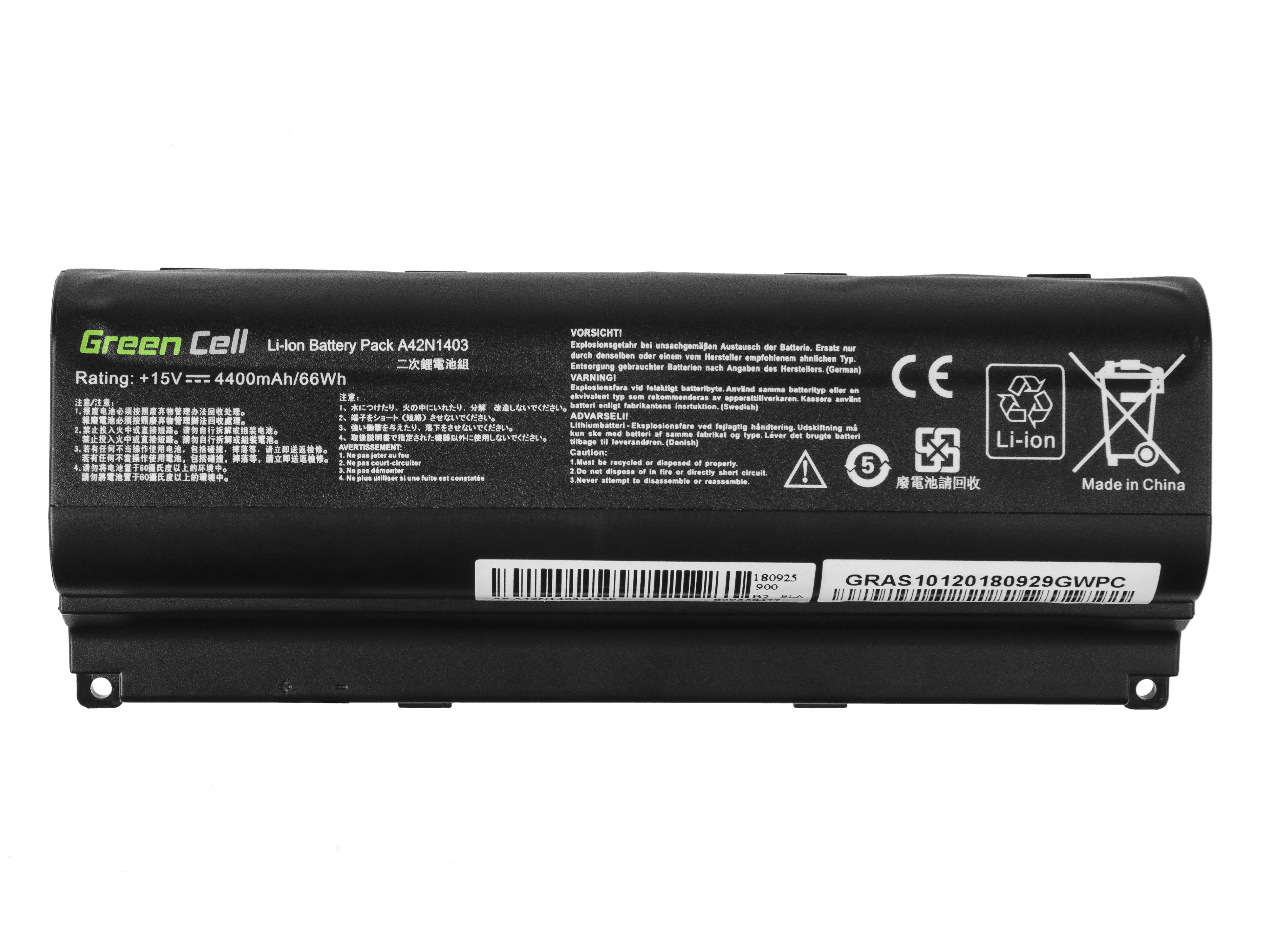 Green Cell laptop batteri til Asus ROG G751 G751J / 15V 4400mAh