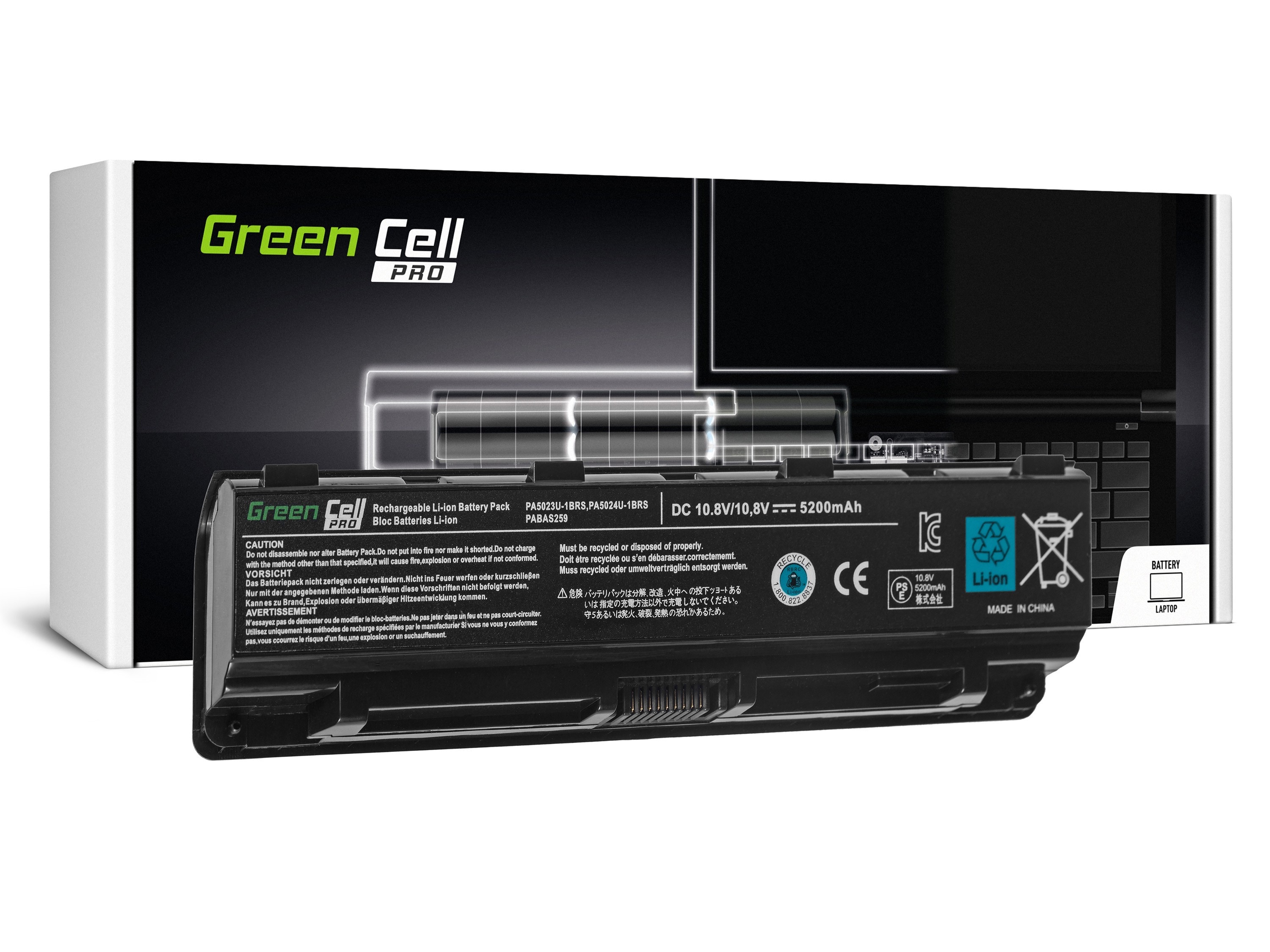 Green Cell PRO laptop batteri til Toshiba Satellite C850 C855 C870 L850