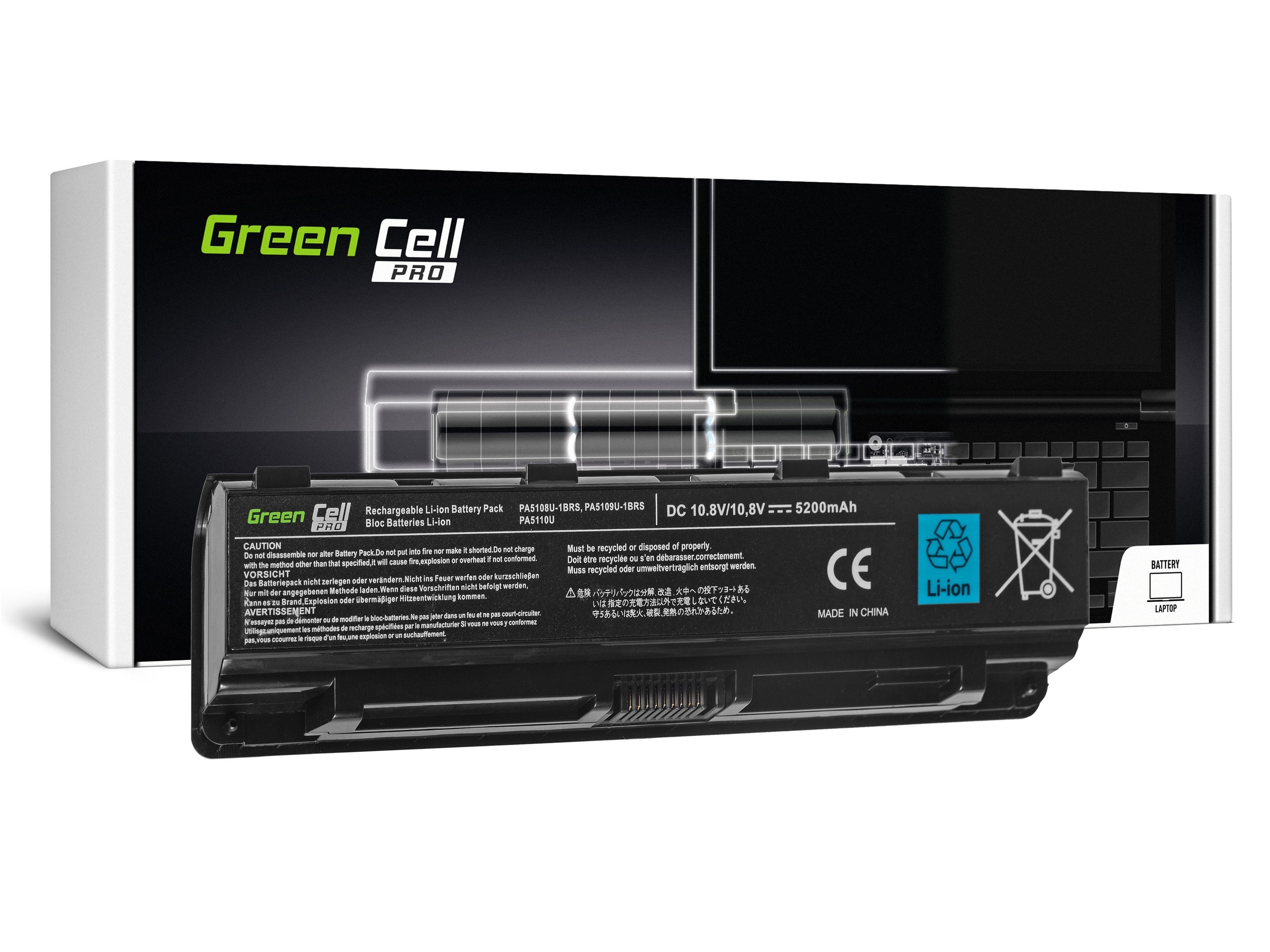 Green Cell PRO laptop batteri til Toshiba Satellite C50 C50D C55 C55D