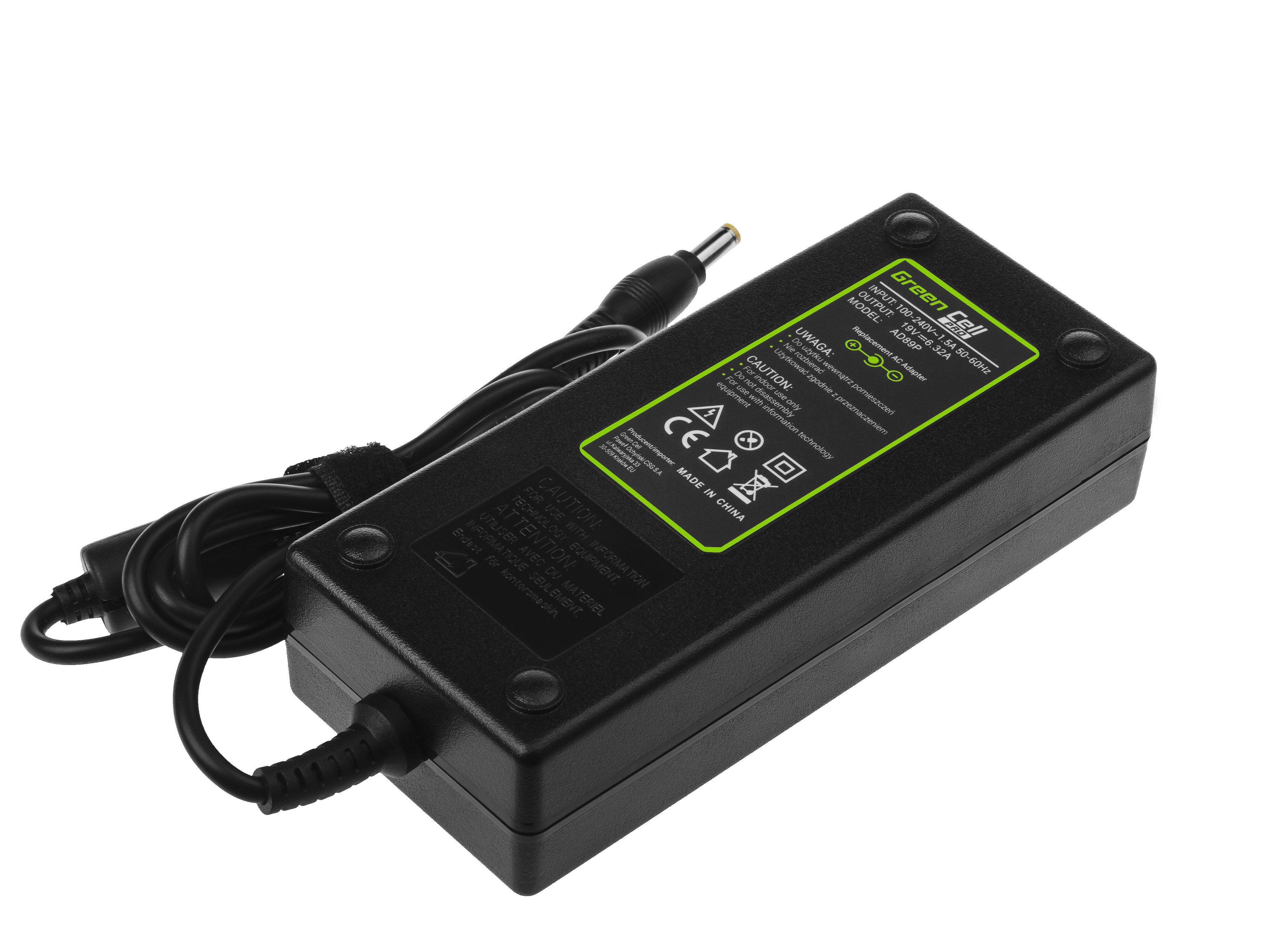 Green Cell PRO lader / AC Adapter til Acer Aspire 7552G 7745G -19V 6.32A 120W