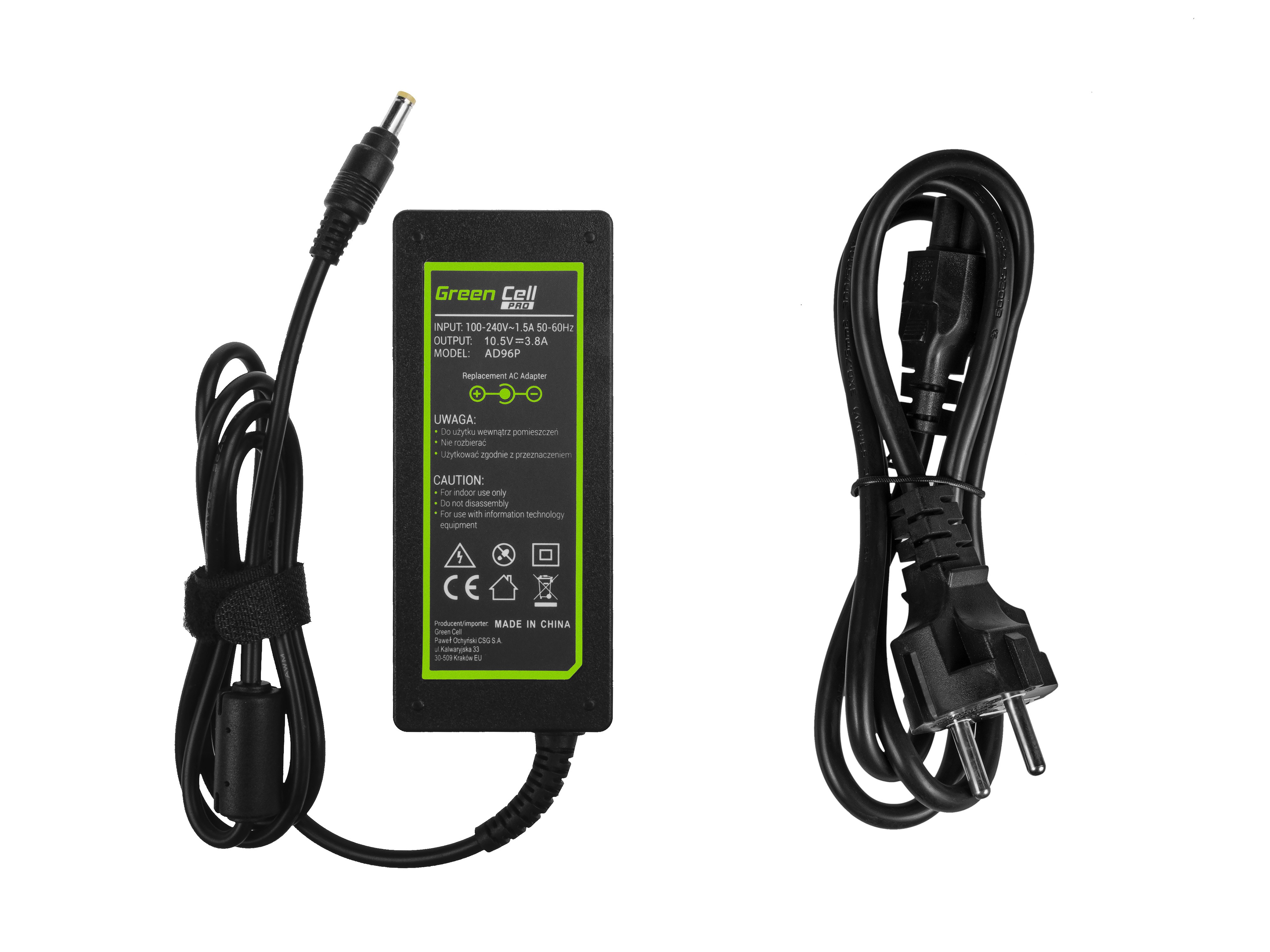 Green Cell PRO lader / AC Adapter til Sony Vaio S13 SVS13 Pro 11 -10.5V 3.8A 40W