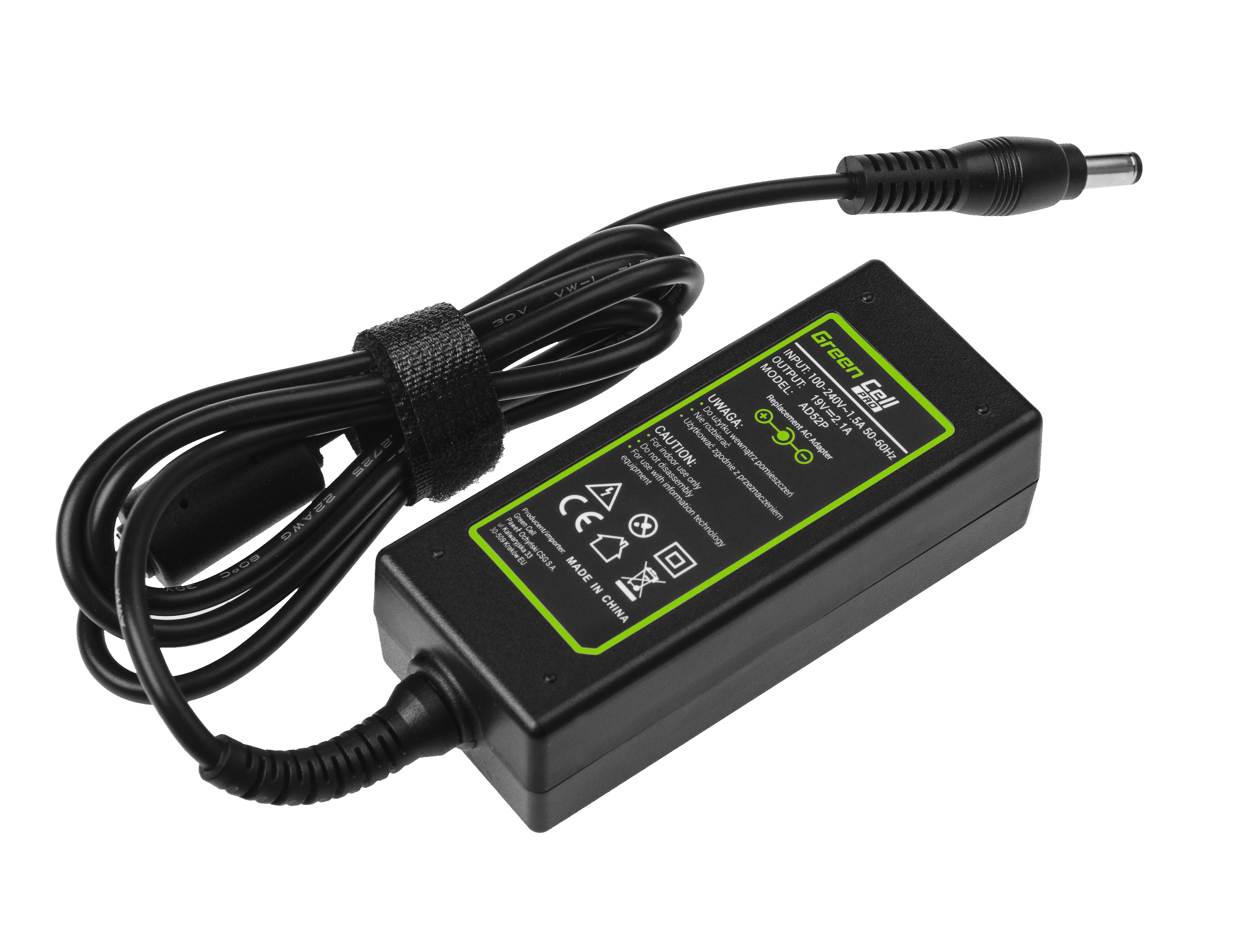 Green Cell PRO lader / AC Adapter til MSI Wind U90 U100 U110 -19V 2.1A 40W