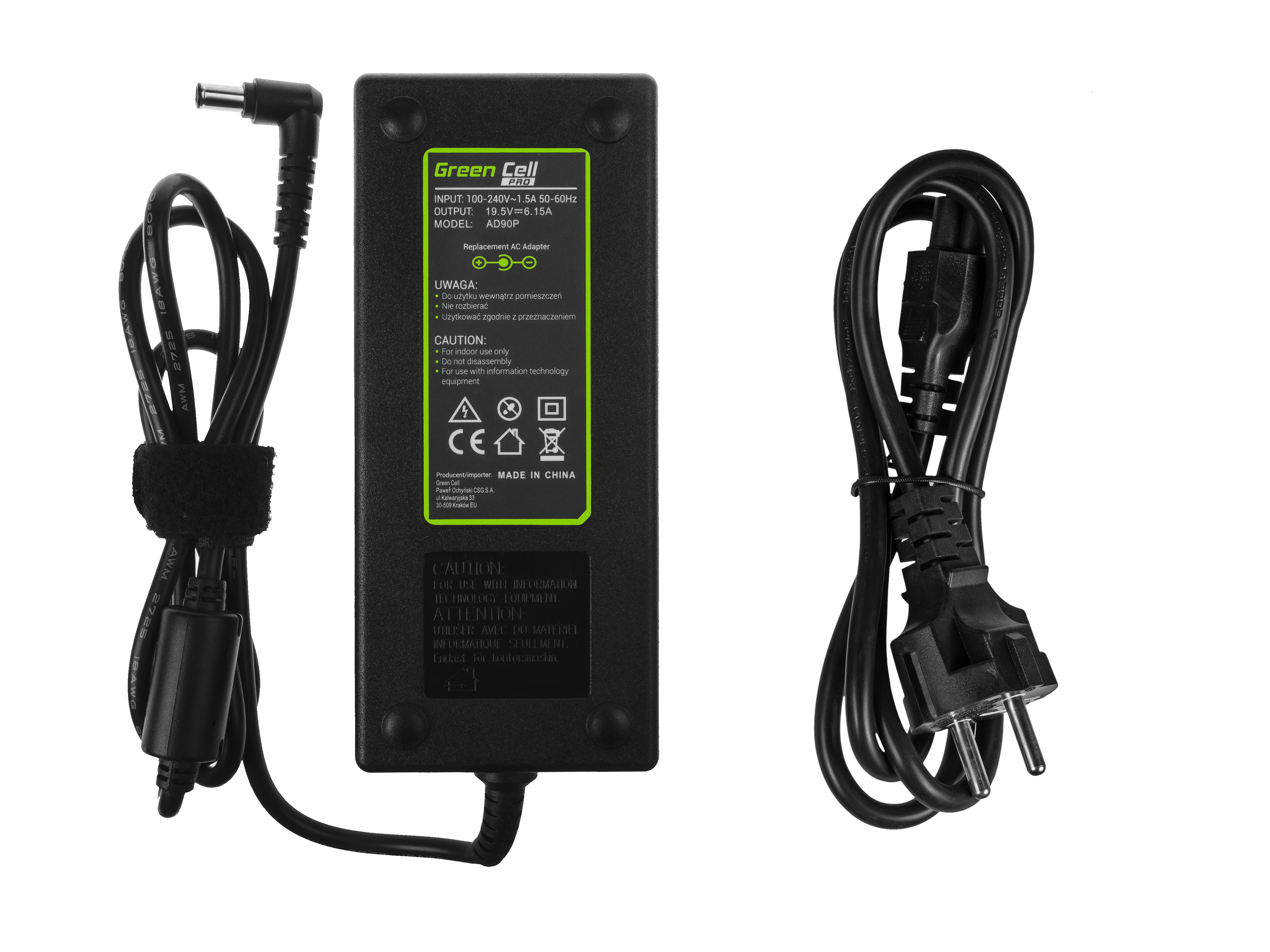 Green Cell PRO lader / AC Adapter til Sony Vaio -19.5V 6.15A 120W