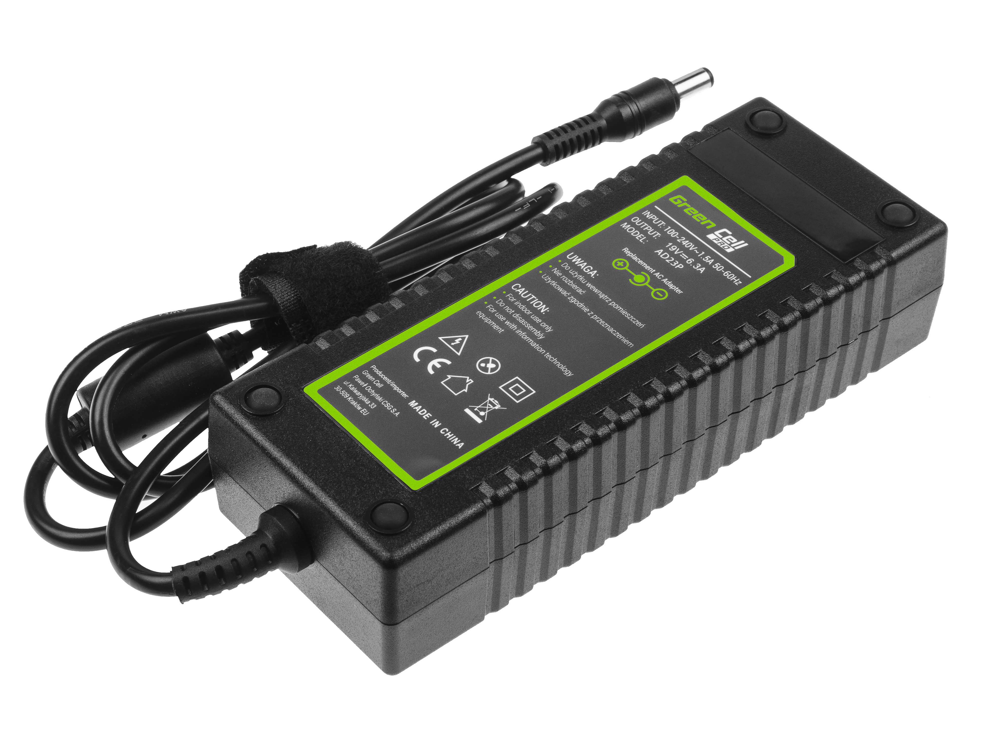 Green Cell PRO lader / AC Adapter til Toshiba 19V 6.3A 120W