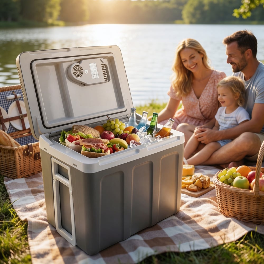 Elektrisk kjøleboks 40L med 230V- og 12V-tilkobling
