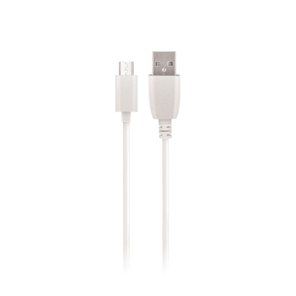 Maxlife ladekabel med microUSB - 3 meter, 2A - Hvit