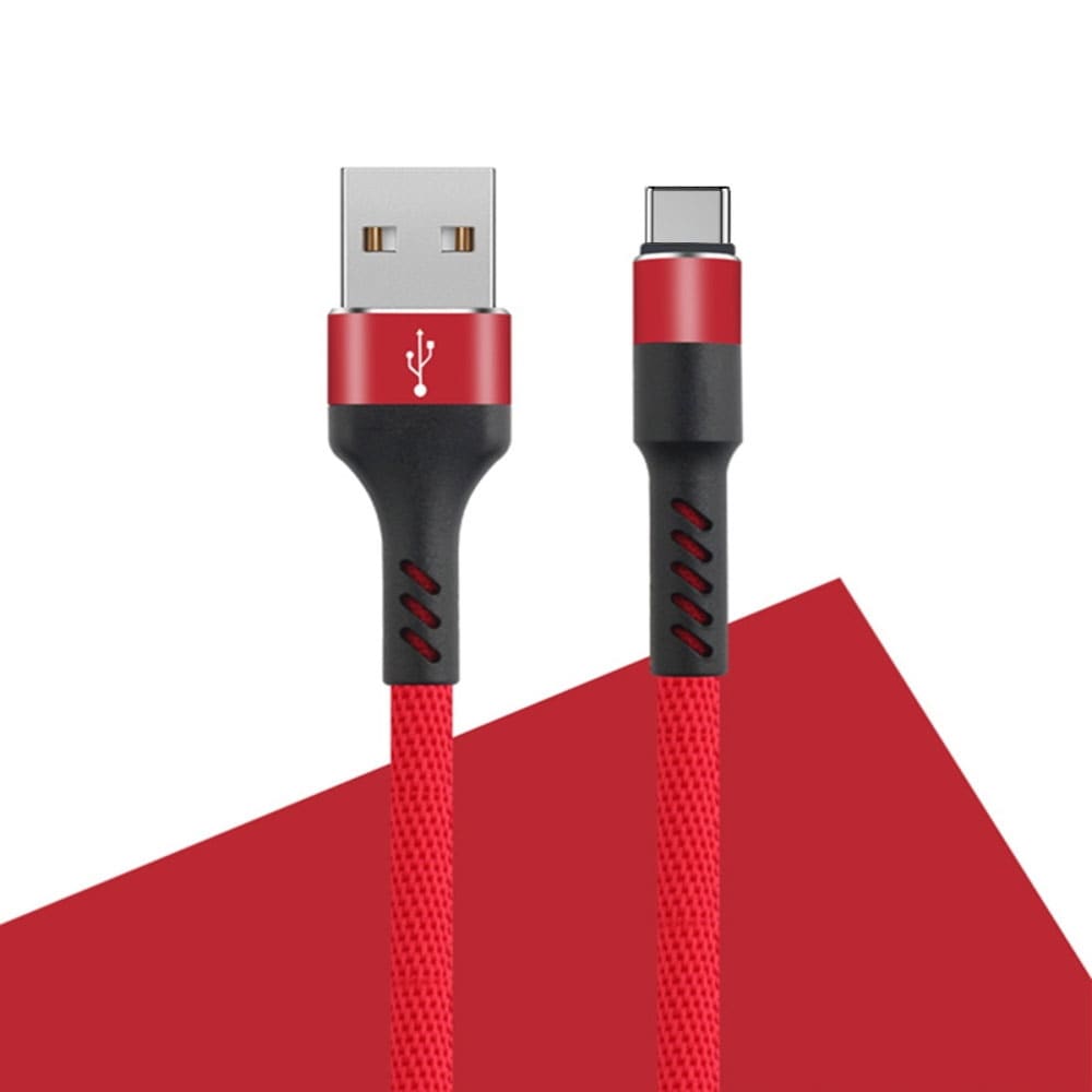 Ladekabel med USB-C - 1 meter, 2A - Rød