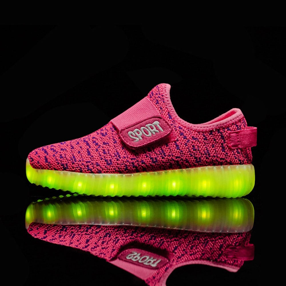 LED Sneakers for barn Str: 30 Rosa