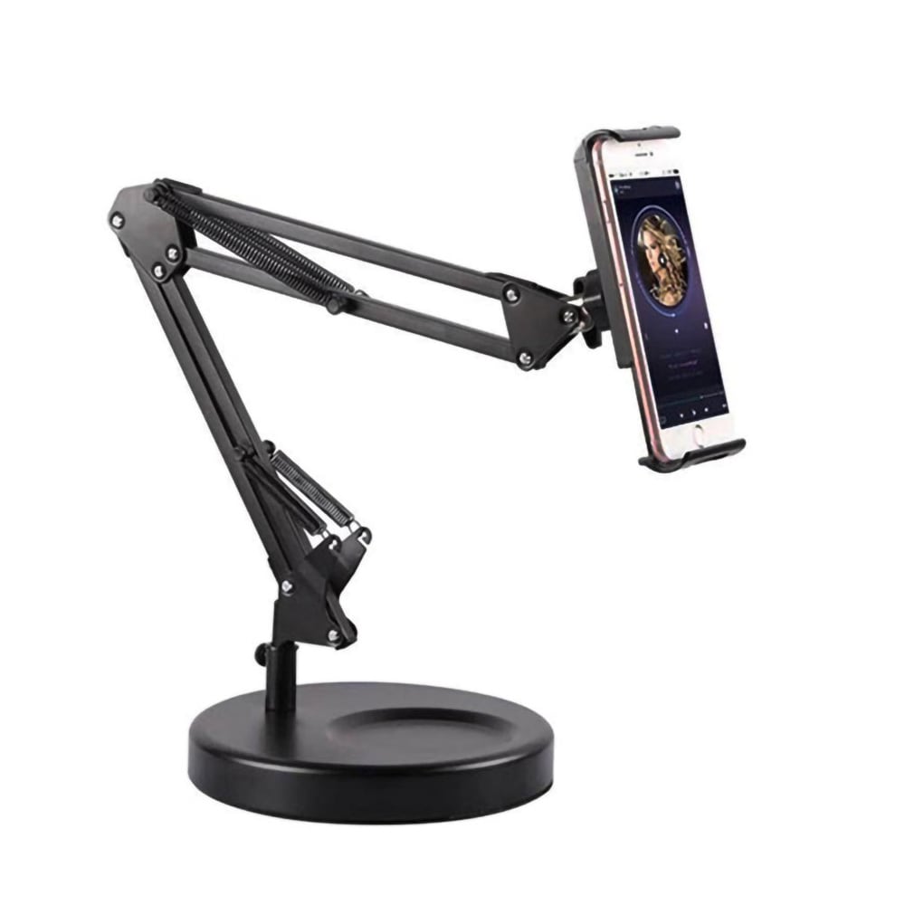 Universell smarttelefonholder for bordplate med bøybar arm og 360 graders rotasjon