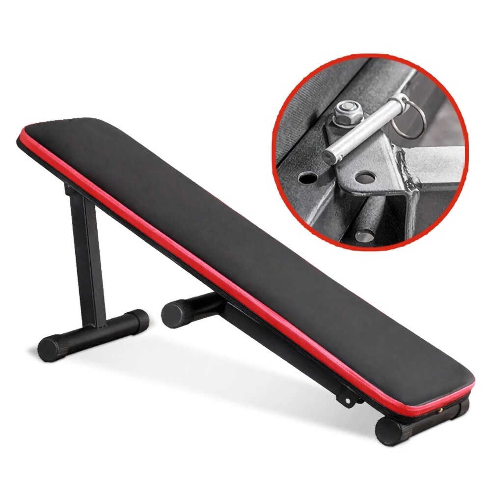 Sammenleggbar treningsbenk / Rett treningsbenk med stålramme / Sammenleggbar benk for styrketrening