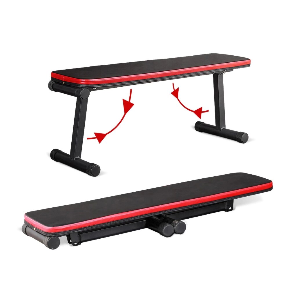 Sammenleggbar treningsbenk / Rett treningsbenk med stålramme / Sammenleggbar benk for styrketrening