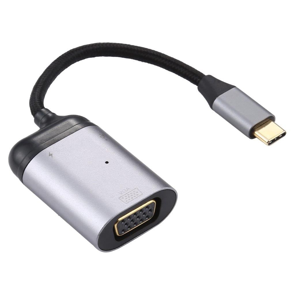 4K UHD USB-C til VGA + PD Data Sync Adapterkabel