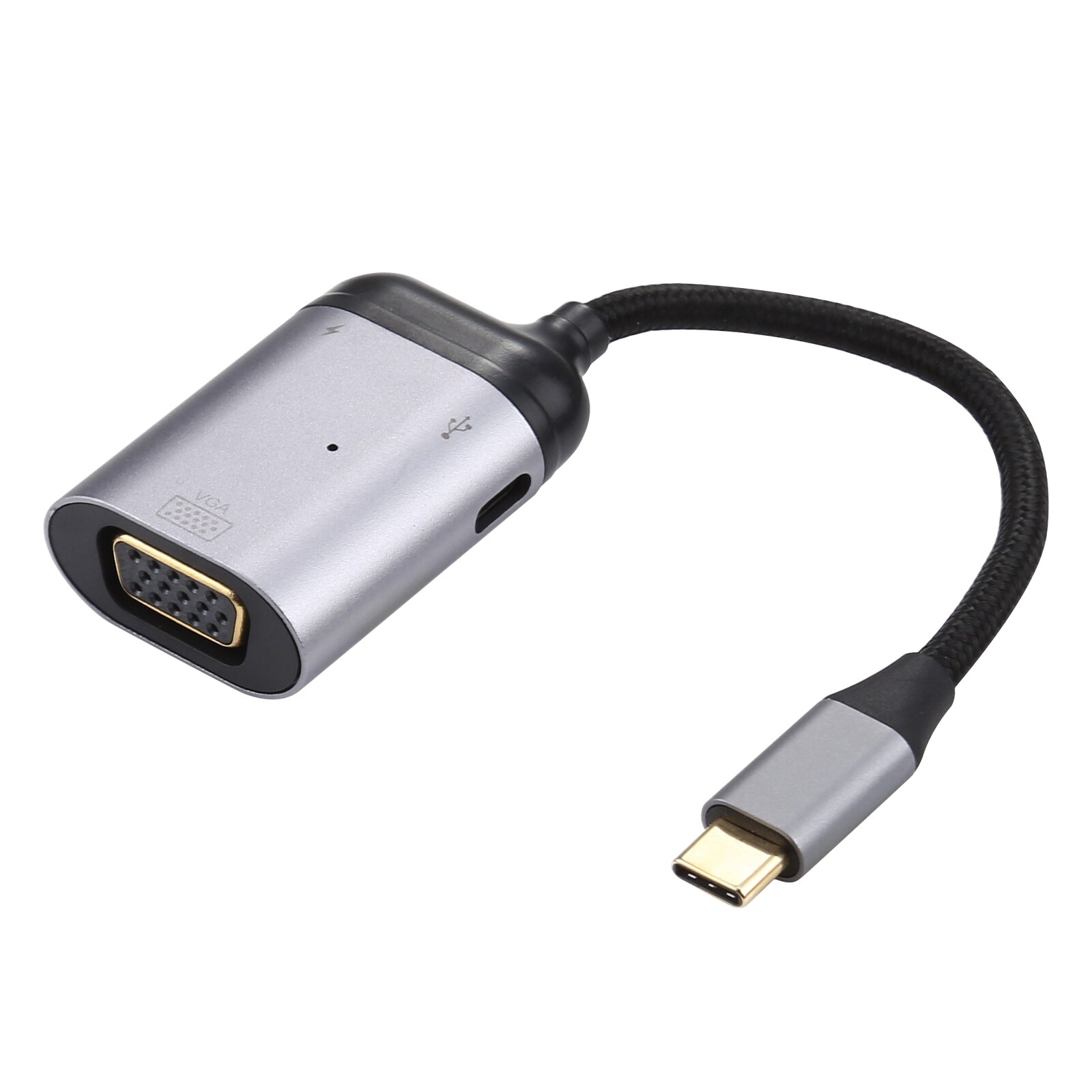 4K UHD USB-C til VGA + PD Data Sync Adapterkabel