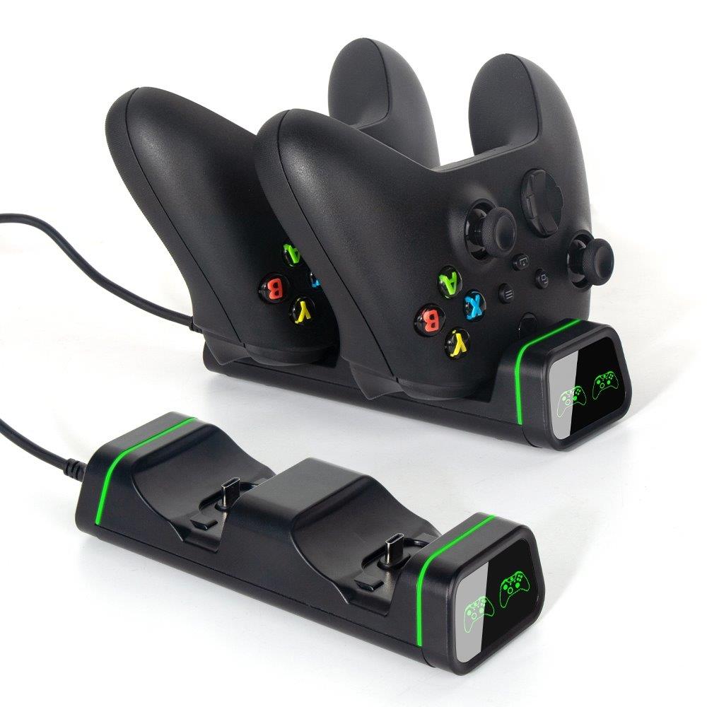 Ladestasjon og batterier til to håndkontroller for Xbox Series S/X