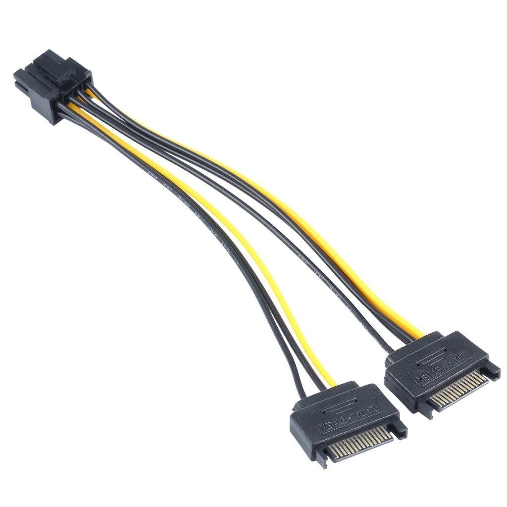 2 x SATA 15 Pin Han til Grafikkort PCI-e PCIE 8 (6+2) Pin hun strømkabel