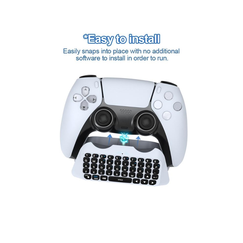 Tastatur for PS5-håndkontroll med Bluetooth og innebygd høyttaler