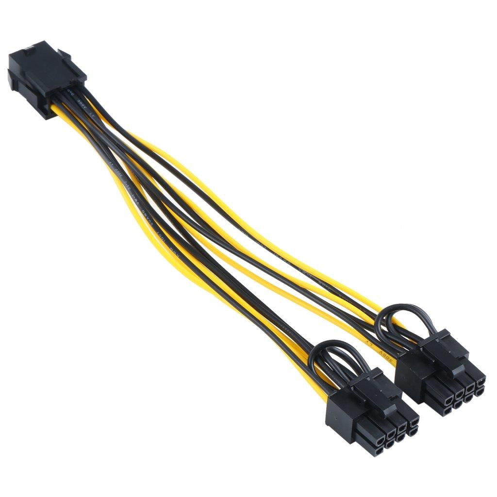 6 Pin PCI-E til Dual PCI-E 8 Pin Strømkabel
