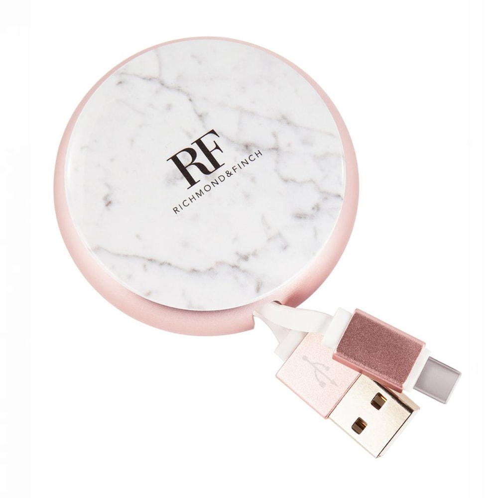 Richmond & Finch USB-C kabel - Hvit marmor