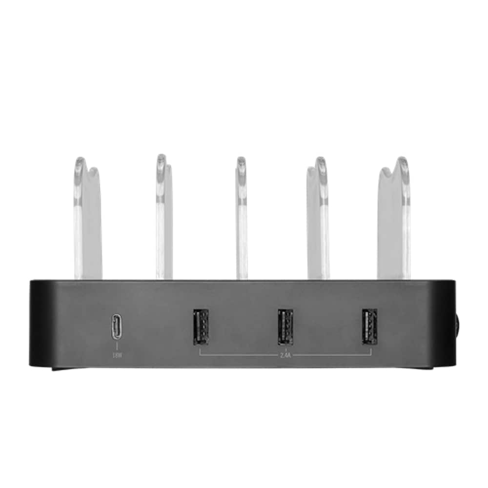 DELTACO USB-ladestasjon for 4-enheter, 3x USB-A, 1x USB-C PD, hurtiglading, 40 W