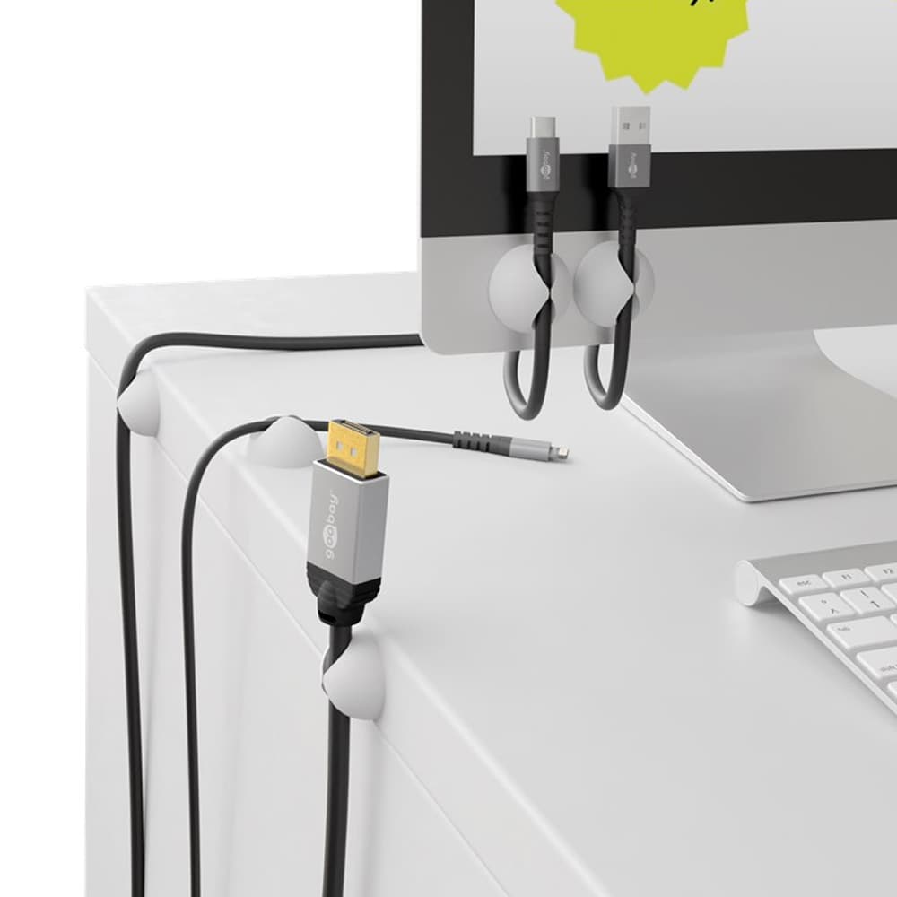 Goobay Kabelholder Hvit 5-pk