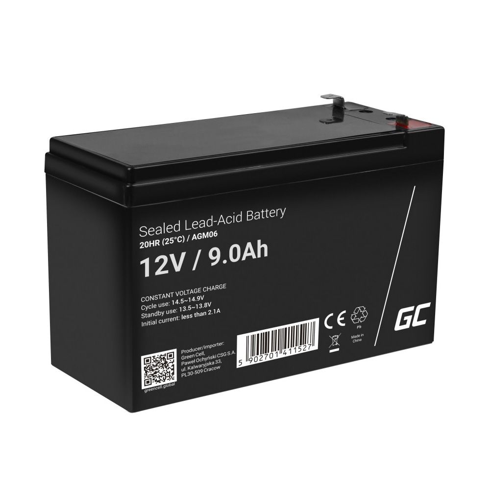 Green Cell AGM Batteri 12V 9Ah