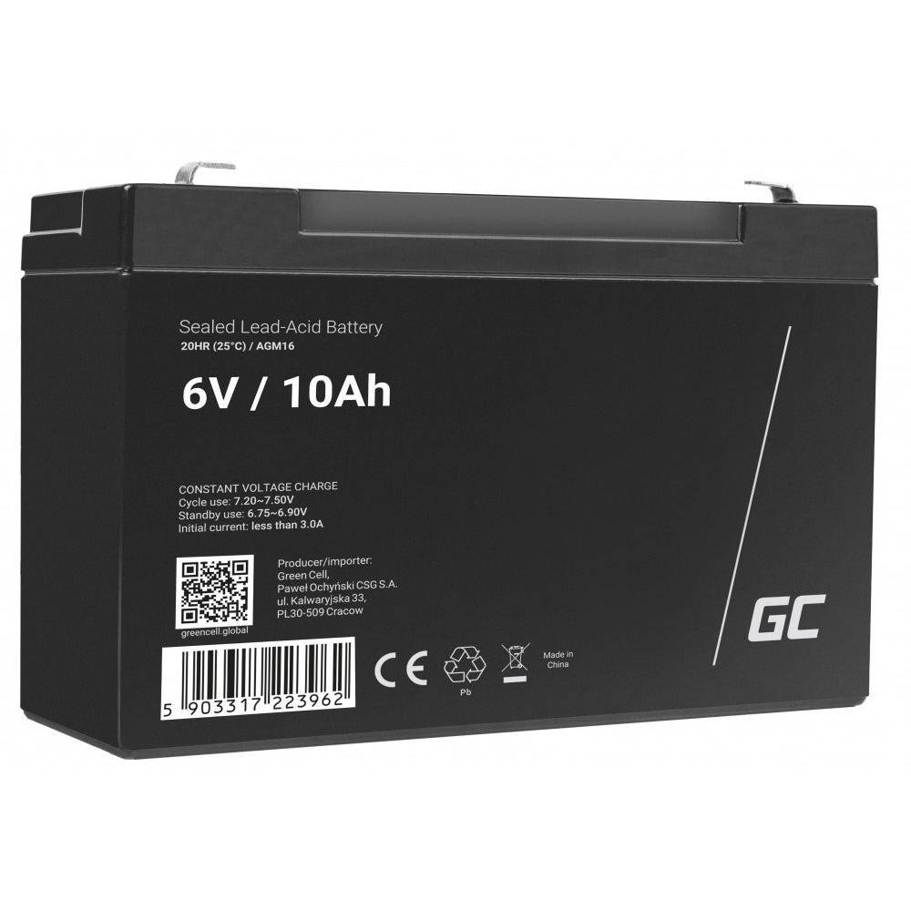 Green Cell AGM Batteri 6V 10Ah