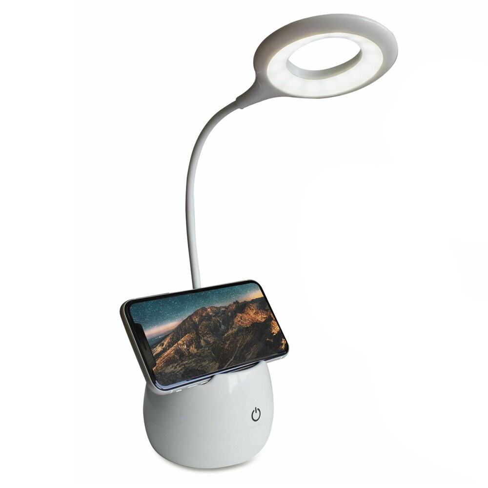 LED-skrivbordlampe med mobilholder