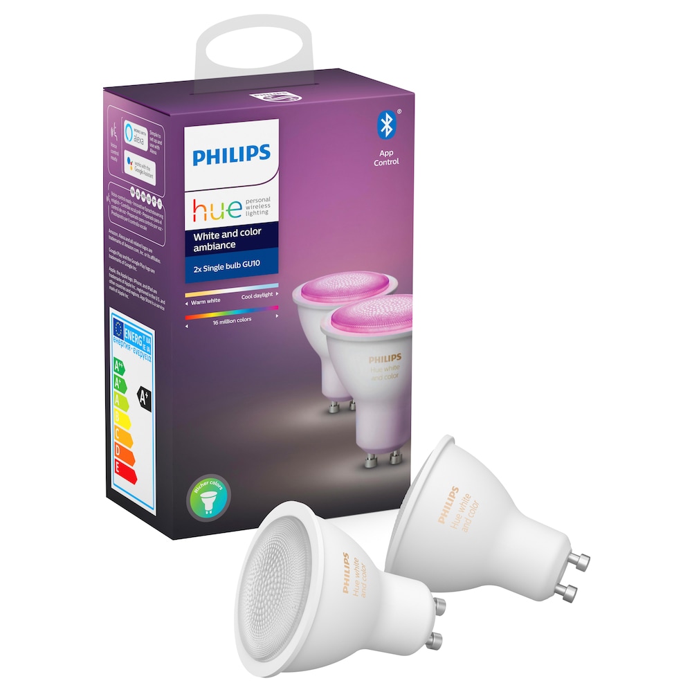 Philips Hue White and Color Ambiance BT 350lm 6500K GU10 5,7W (Dimmebar) 2-pakning