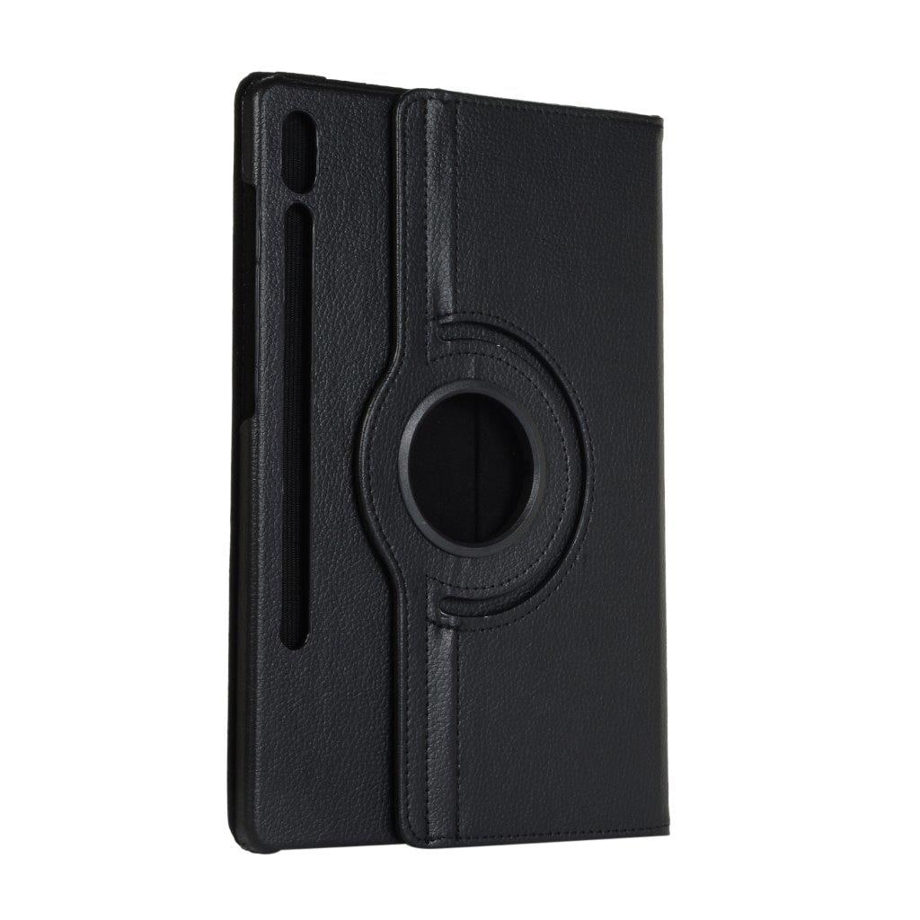 Etui med roterende stativ for Samsung Galaxy Tab S7 FE T730 - Svart