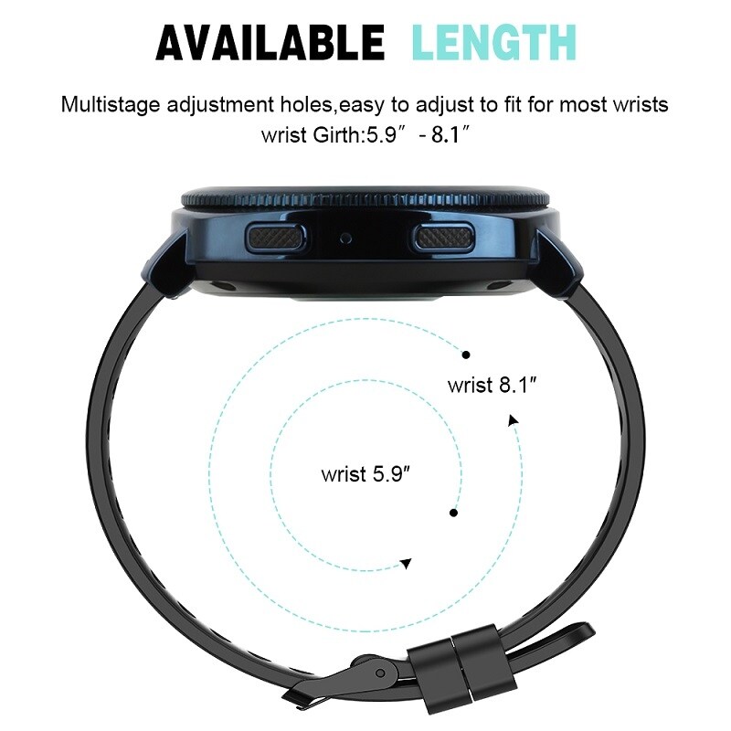 Armbånd i silikon til Samsung Smart Watches 20mm - Svart
