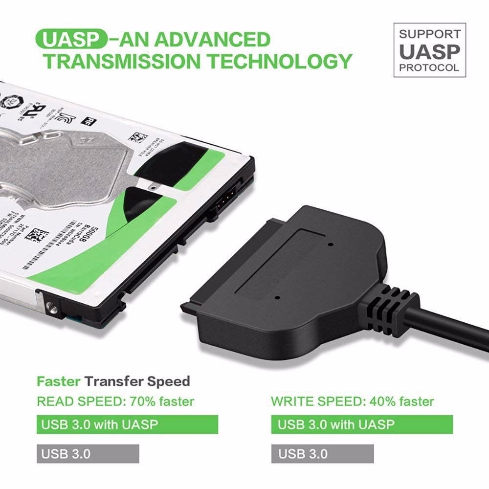 USB til SATA-adapterkabel for 2,5" SSD-harddisker