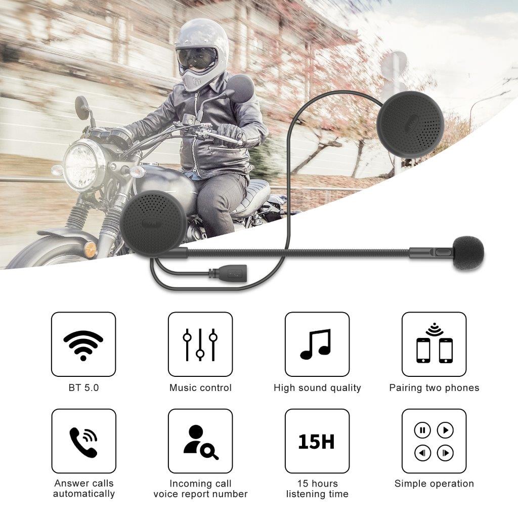 Bluetooth-headset for motorsykkelhjelm