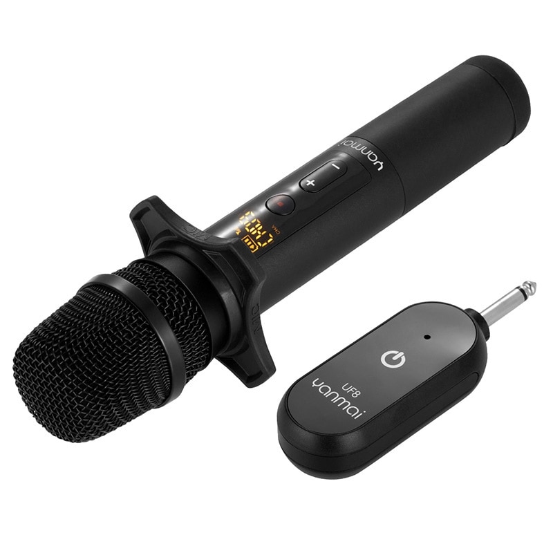Dynamisk og trådløs mikrofon med display