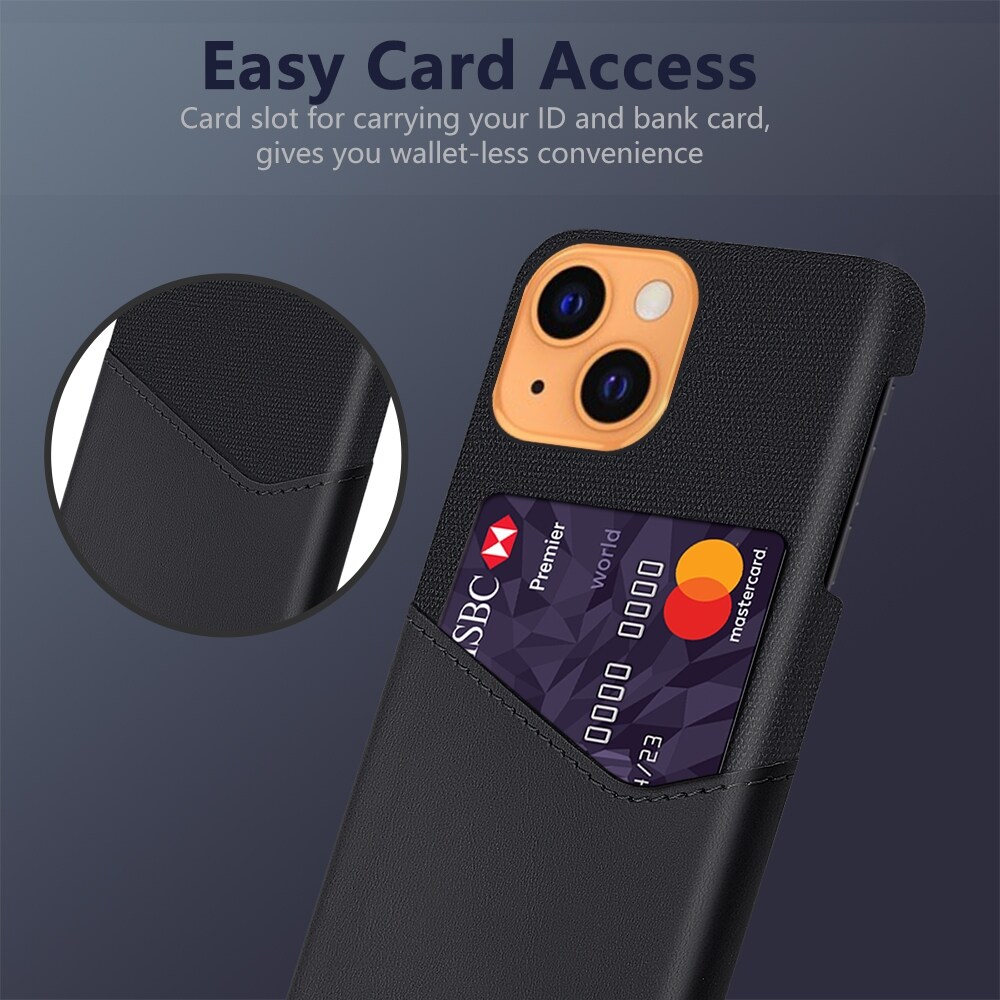 Støtsikkert mobildeksel med kortholder til iPhone 13 mini - Svart